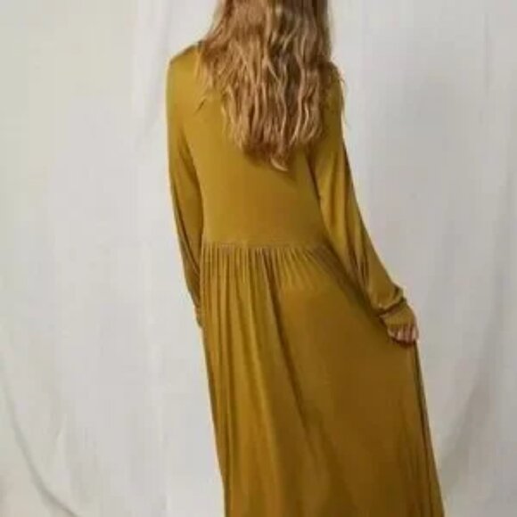 Free People Beach Maxi Dress Cameron Boho Oversized LS Blue MEDIUM #OB1675544 - Picture 3 of 16